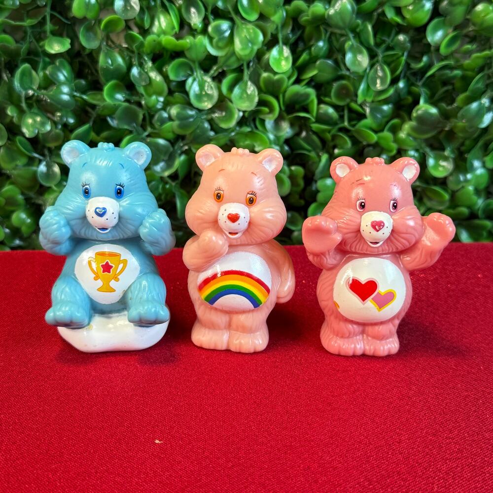 Vintage TCFC Care Bear Bundle Cake Topper Wish Bear  Cheer Bear 2.5 Inch